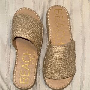 Women's Beige Slide Sandals